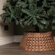 image 3 of 40/58cm Samuel Alexander Medium KD Plastic Wicker Rattan Woven Christmas Tree Skirt in Brown