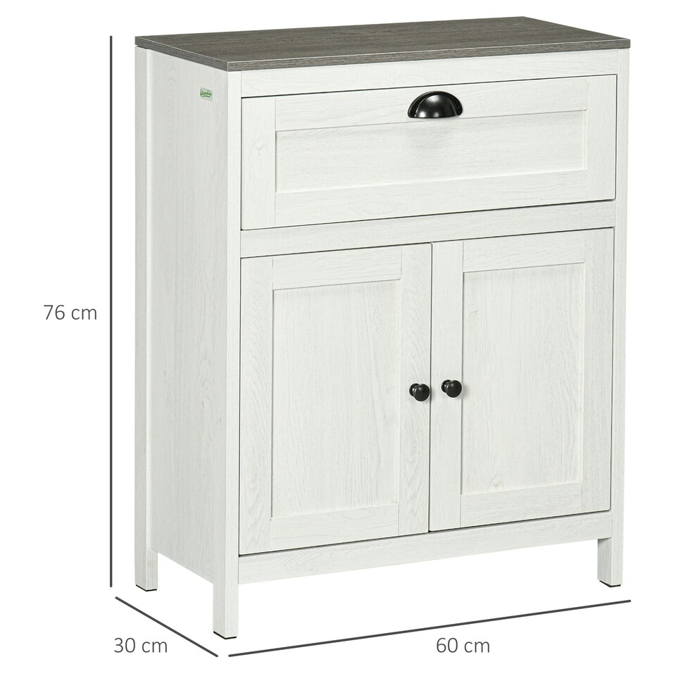 image 1 of kleankin Bathroom Storage Cabinet Freestanding Storage Cupboard with Drawer