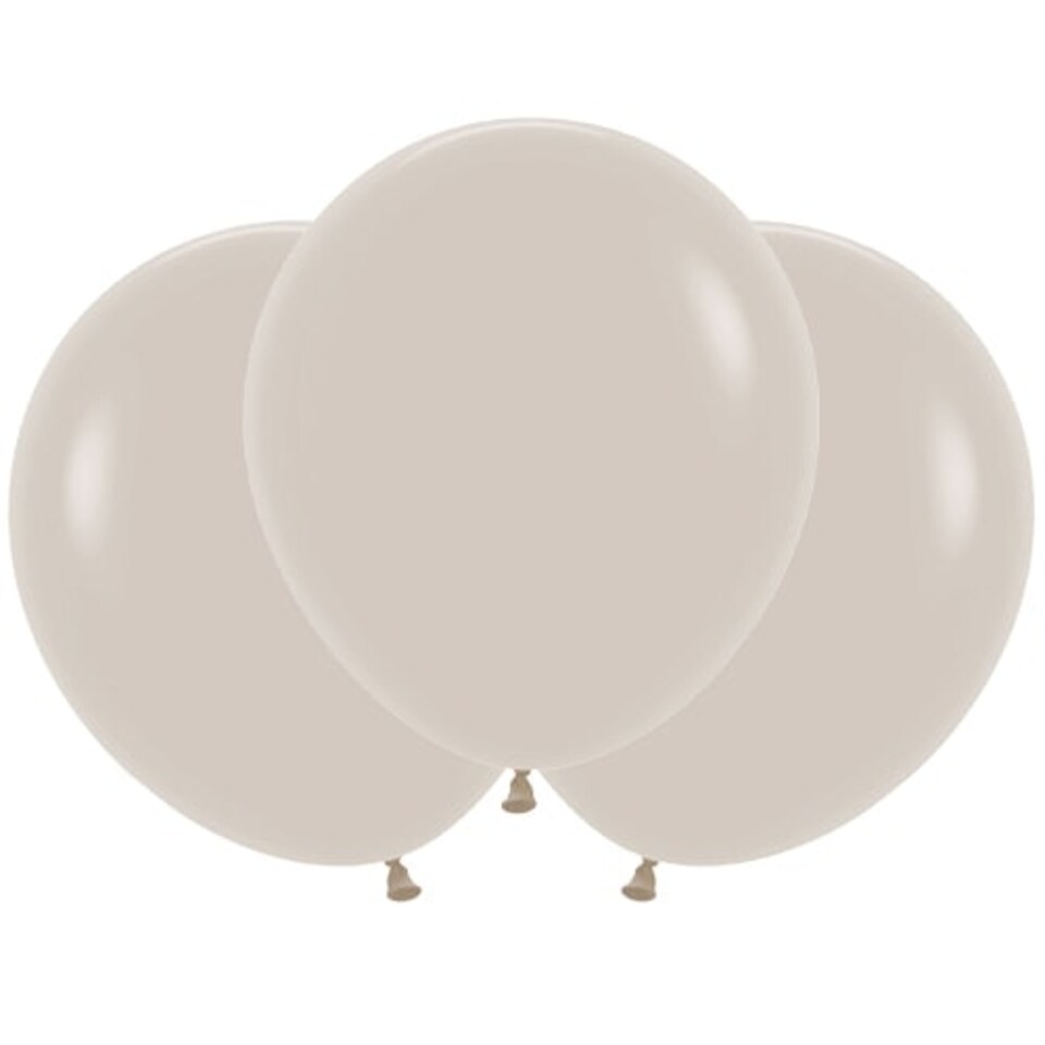Solid White Sand Biodegradable Latex Balloons 45cm / 18 in - Pack of 25