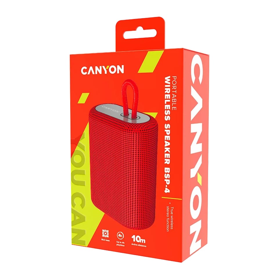 image 1 of Canyon Portable Wireless Speaker BSP-4 Red