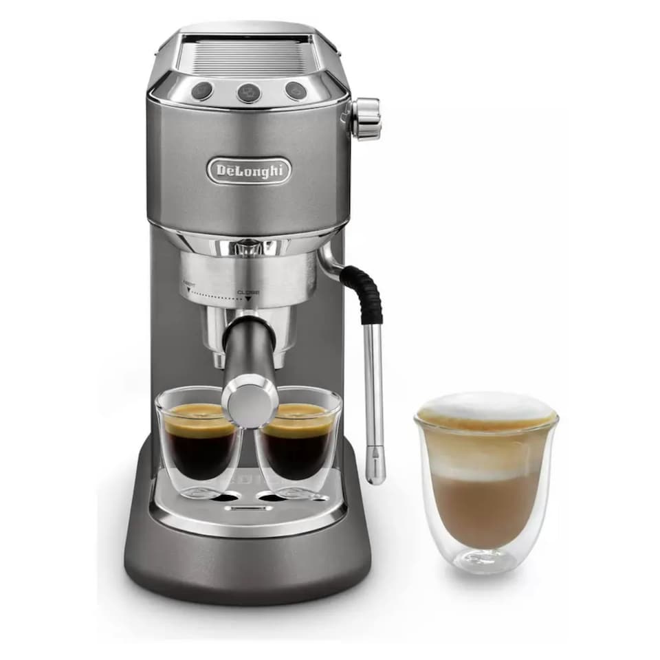 image 1 of De'Longhi Dedica Arte Manual Espresso Coffee Maker with Milk Frother - EC885.GY