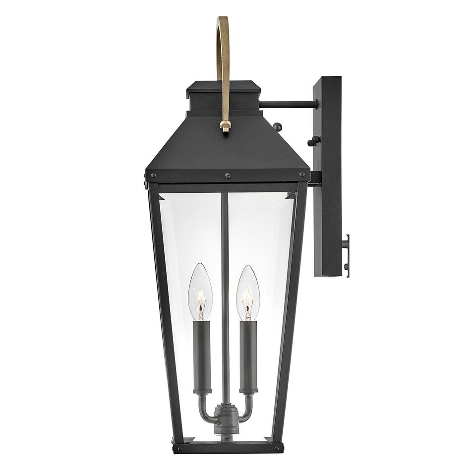 image 1 of Hinkley Dawson Outdoor Wall Lantern Traditional Black, Burnished Bronze accent IP44 2x E14