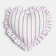 image 4 of OHS Heart Shaped Frill Scatter Cushion Throw Pillow | Multi | Pink/Green