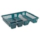 image 2 of Large Plastic Dish Drainer with Cutlery Rack Kitchen | Blue | 1