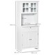 image 7 of HOMCOM Kitchen Storage Cupboard w/ Microwave Drawer for Dining Room, White