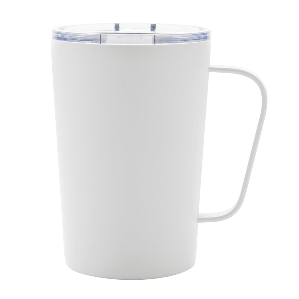image 1 of XD Collection Modern Recycled Stainless Steel Mug With Lid - White - One Size White