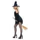 image 3 of Short Black Witch Dress Fancy Dress Costume Ladies Large - UK 16-18