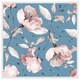 image 1 of Pink flowers on blue (Picutre Frame) White | L