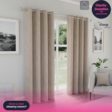 Enhanced Living Austin Blackout, Thermal Natural Curtains with Eyelet Header (PAIR) - 66x72 inch (168x183cm)