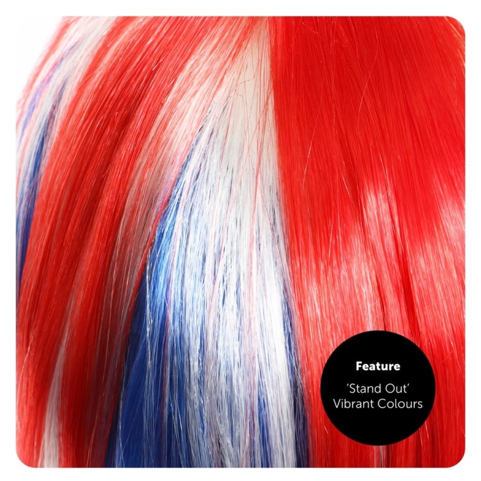 image 1 of Pack of 1 Union Jack Bob Wig Red | One Size