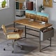 image 2 of Industrial Computer Desk With Storage Bag Brown