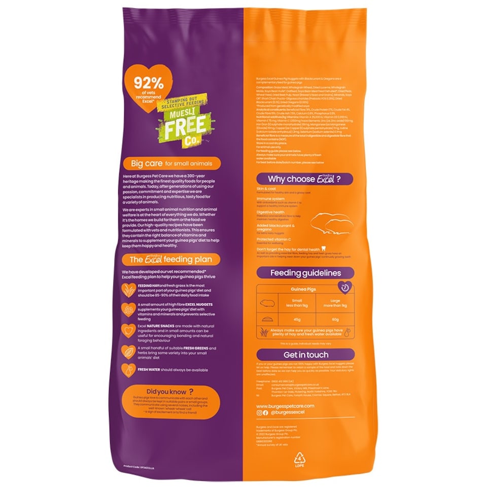 image 1 of 4 x Burgess Excel Adult Rabbit Oregano  1.5kg