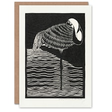 Samuel J De Mesquita Art Card Stylised White Necked Crane