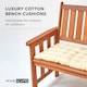 image 2 of Homescapes Garden Bench Cushion Luxury 2 Seater 100% Cotton Indoor Outdoor Seat Pad Cream | 108 x 42 cm