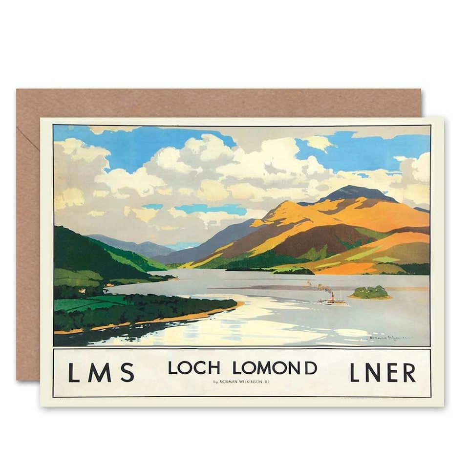 image 1 of Travel Scotland Loch Lomond Rail Birthday Card