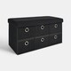 image 1 of OHS 6 Drawer Soft Boucle Home Hallway Bedroom Shoe Storage Cube Organiser Ottoman Chest Unit | Black
