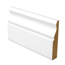 PACK OF 5 (Total 5 Units) - Ogee Fully Finished Satin White Skirting - 18mm x 169mm - 4200mm Length