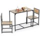 image 10 of COSTWAY 3 Piece Dining Table Set Industrial Rectangular Kitchen Table-Natural