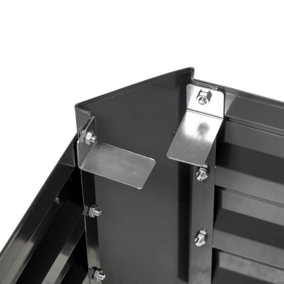 image 1 of Outsuuny Galvanised Raised Garden Bed with Greenhouse and Cover