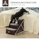image 5 of PawHut Foldable Pet Stairs 3 Steps with Non-slip Mats for Small Dogs, Brown