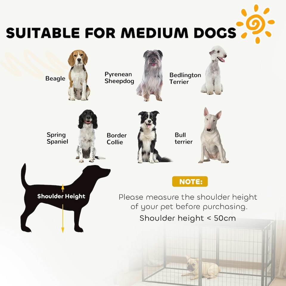 image 1 of PawHut 2 Piece Dog Pen Expansion Pack for 80cm High Pet Playpen for S M Dogs
