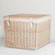 image 2 of Large Lined Wicker Laundry Basket N/A