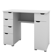 Kentucky Desk with 1 Door / 5 Drawers White
