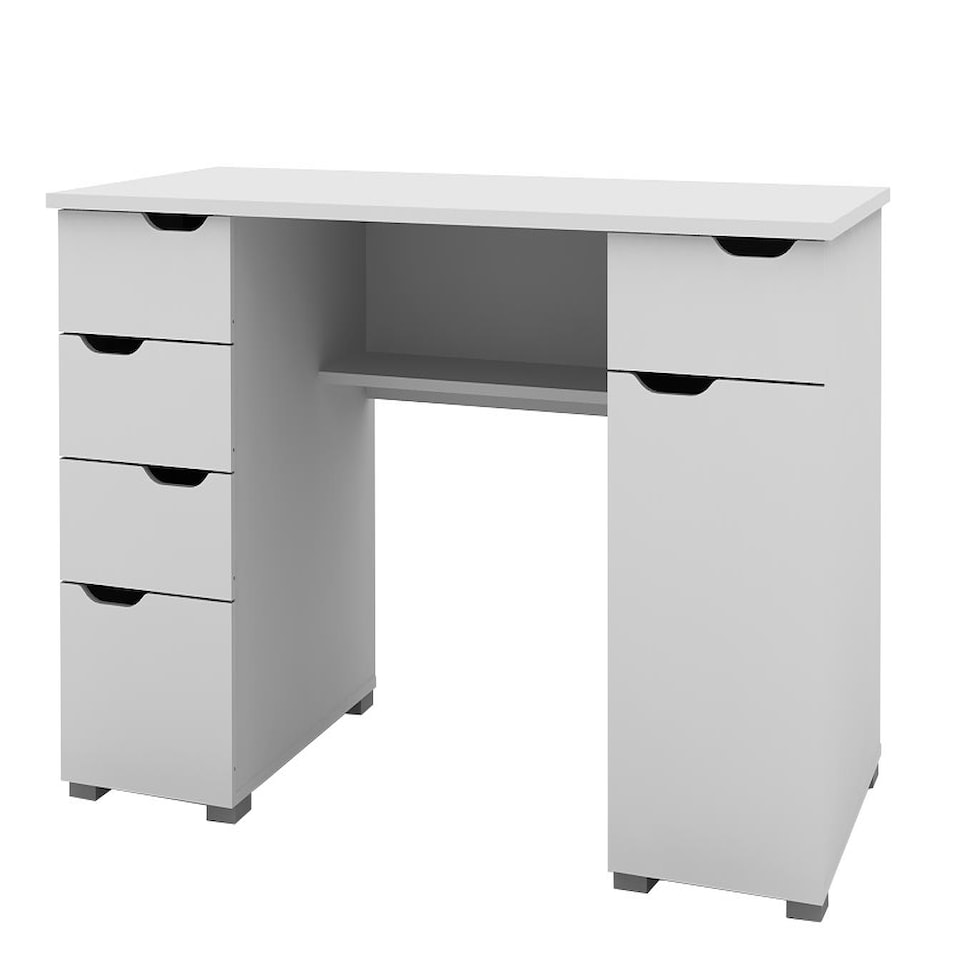 image 1 of Kentucky Desk with 1 Door / 5 Drawers White