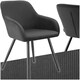 image 1 of Dining Chair Marilyn - corduroy look, upholstered, armchair, continuous backrest - per piece Grey | Anthracite/Black