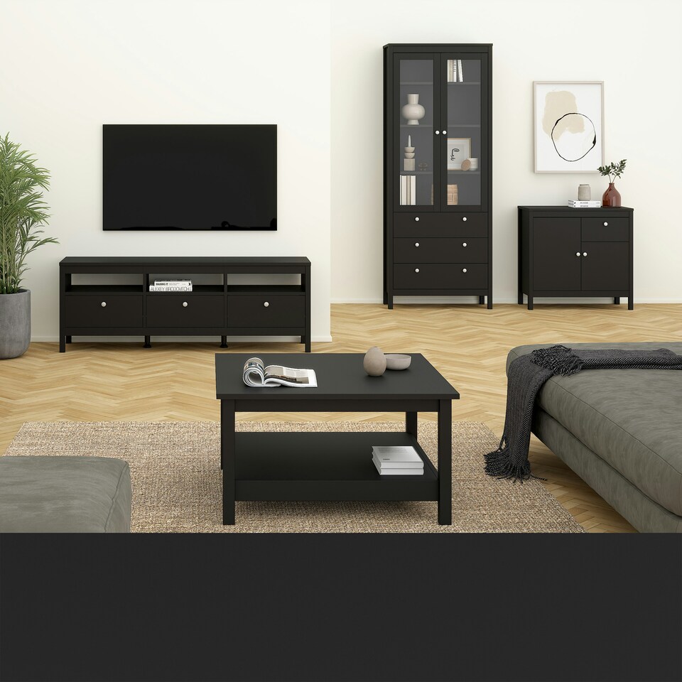 image 1 of Madrid Sideboard 2 Doors 1 Drawer in Matt Black