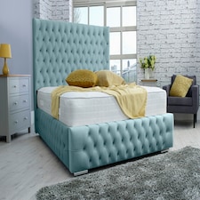 Dino Plush King Bed Frame - Duck Egg