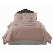 Luxury Embroidered Duvet Cover Set Bedding with Matching Accessories | Orange | Coral | King
