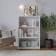 image 4 of 3-Tier Bookcase Shelving Storage Unit- 90x60x29cm Black | Unit Colour: Black