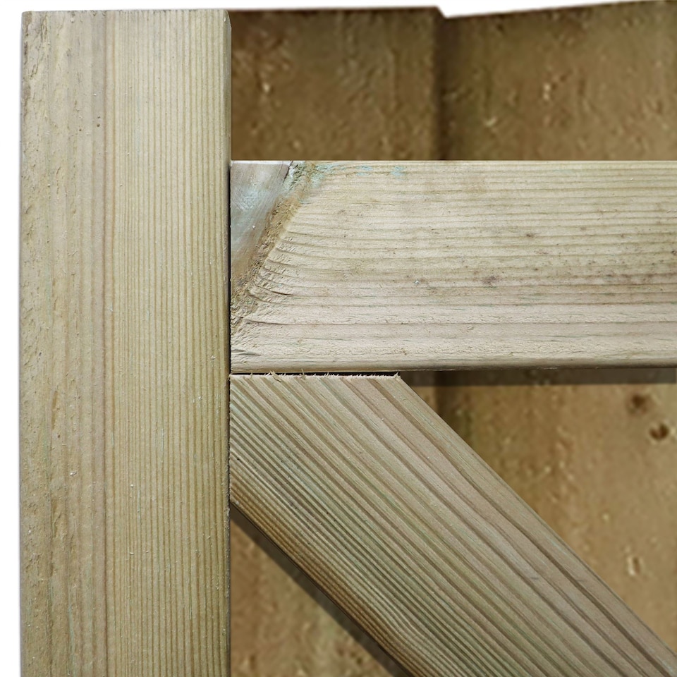 image 1 of Heavy Duty Garden Gate 6ft x 3ft Feather Edge H-Frame Flat Top Treated Timber Door