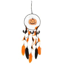 Something Different Feline Frights Pumpkin Halloween Dreamcatcher - Black/Orange - One Size