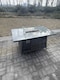 image 4 of Fimous 9 Seater Rattan Corner Sofa Set Gas Firepit Dining Table Set Patio Heater Burner With Big Footstool Dark Grey Mixed
