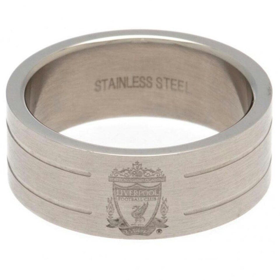Liverpool FC Stripe Ring Large - Silver - L