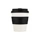 image 1 of Ecoffee Cup 8oz 240ml Reusable Eco-Friendly 100% Plant Based Coffee Cup with Silicone Lid & Sleeve - Melamine Free Travel Mug N/A | Black Nature