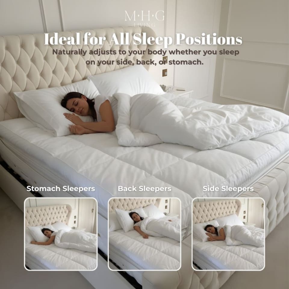 image 1 of MHG Living Duck Feather Down-Proof T233 100% Cotton Cover Mattress Topper - Single