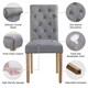image 5 of Yaheetech Set of 2 Classic PU Leather Dining Chairs Grey | Dark Grey
