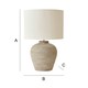 image 7 of ValueLights Reid Linen Drum Lamp Shade Stone Grey Ribbed Ceramic Large Table Lamp | Grey