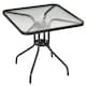 image 1 of Outsunny Square Patio Table, Tempered Glass Top Garden Dining Table