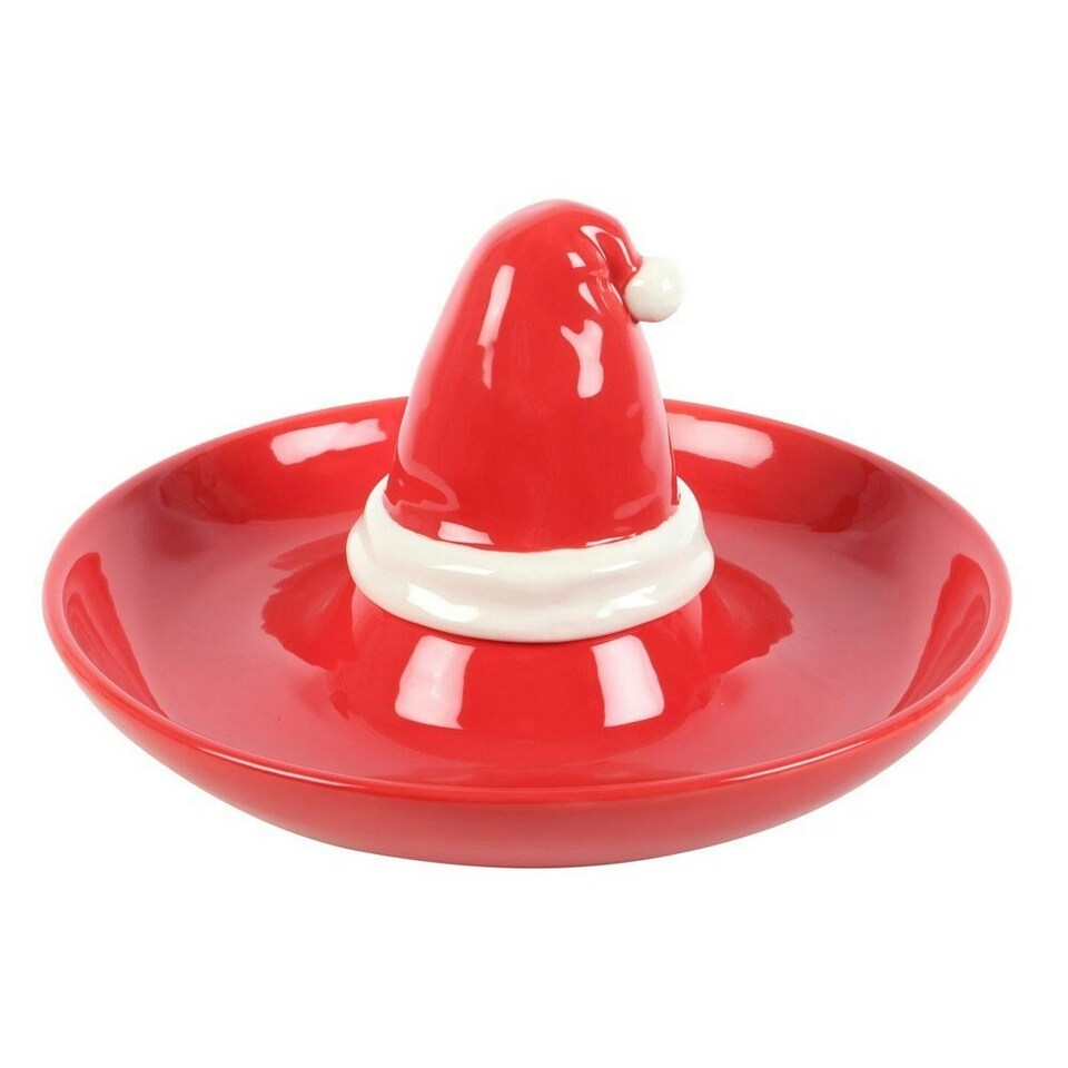 image 1 of Something Different Chip And Dip Santa Hat Dish - Red/White - One Size
