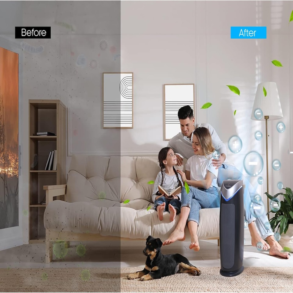 image 1 of HEPA Air Purifier and Ioniser with UV-C Sanitiser Eliminates viruses 22 Inches