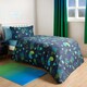image 2 of OHS Kids Neon Gaming Geo Reverse Duvet Cover and Pillowcase Bedding Set, Double - Green/Blue