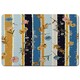 image 2 of Beautiful meadow flowers on candy colorful brush stripe (Placemat)
