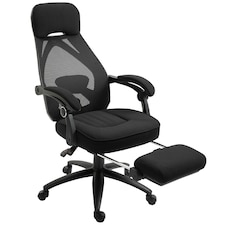 Vinsetto Mesh Swivel Task Chair for Home Office Desk Recliner w/ Footrest Black