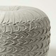 image 4 of Homescapes Grace Pleated Velvet Grey Pouffe