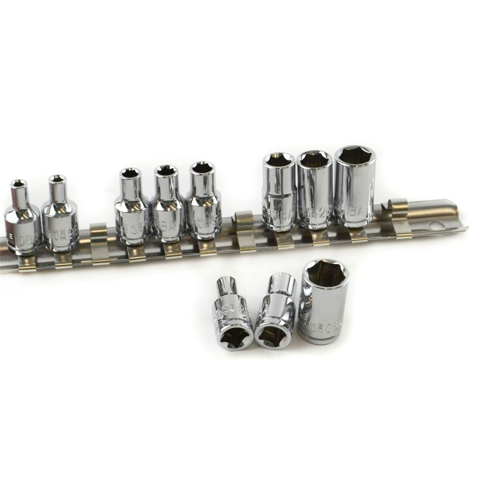 image 1 of 11pc BA Sockets 1/4" Dr BA0-BA10 & Socket Rail For Classic Cars Model Making
