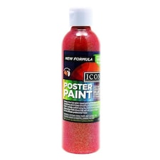 300ml Red Glitter Poster Paint by Icon Art
